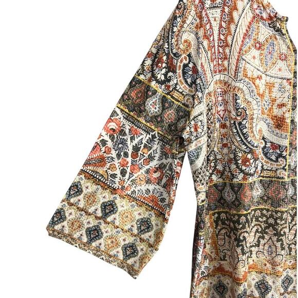 Chicos Patchwork Printed V Neck Size 3 - Picture 3 of 6